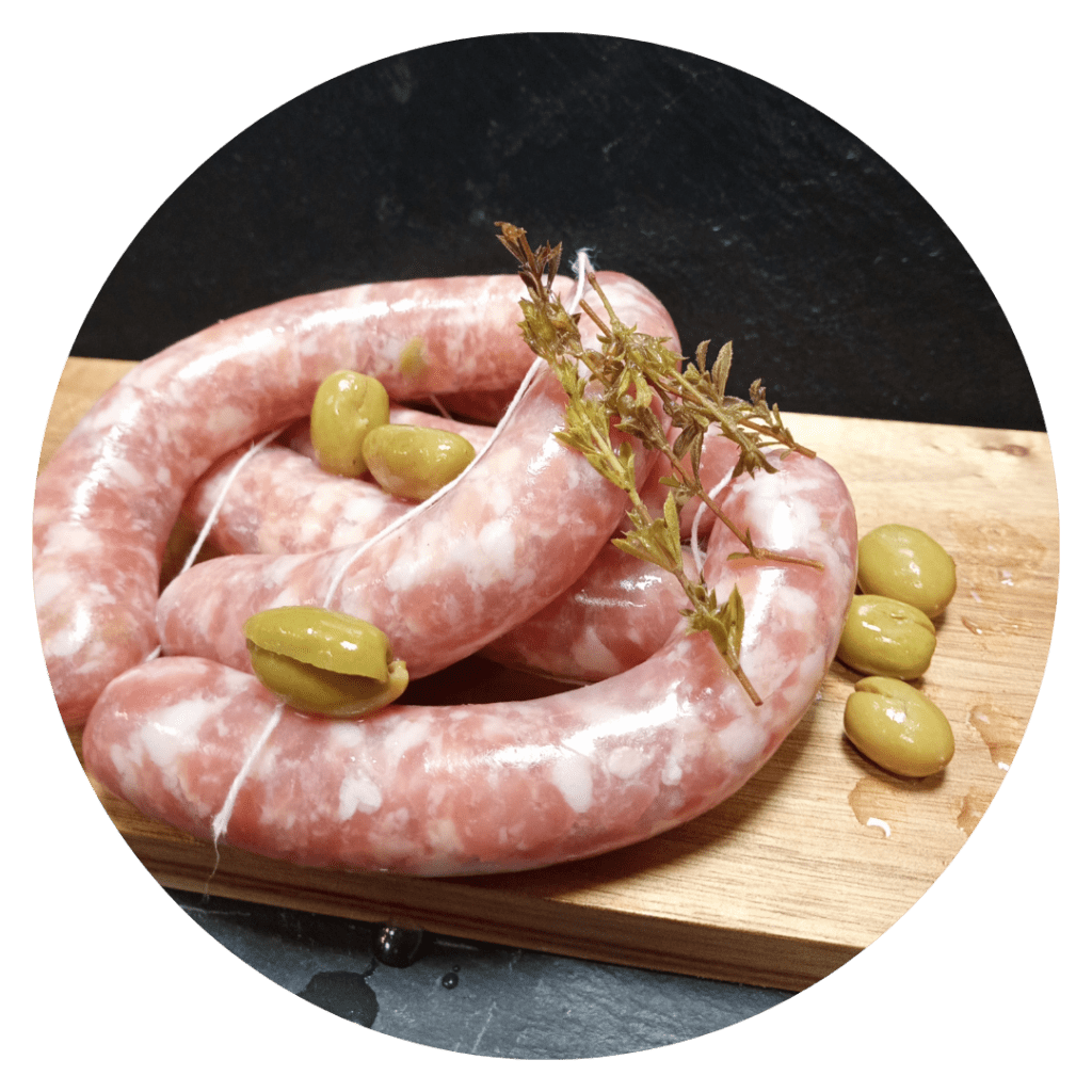 Longaniza de aceituna partida